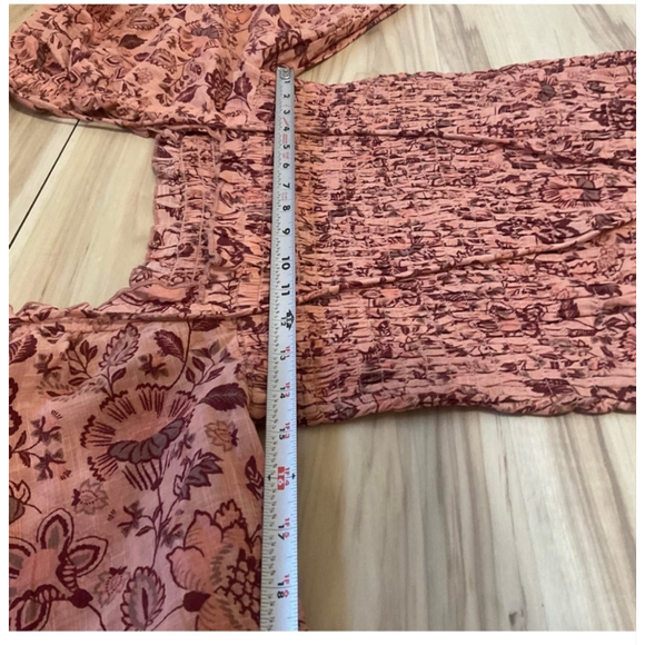 NWT Free People Smock It To Me Mini Dress Apricot Combo | Size M $148 - Picture 13 of 14